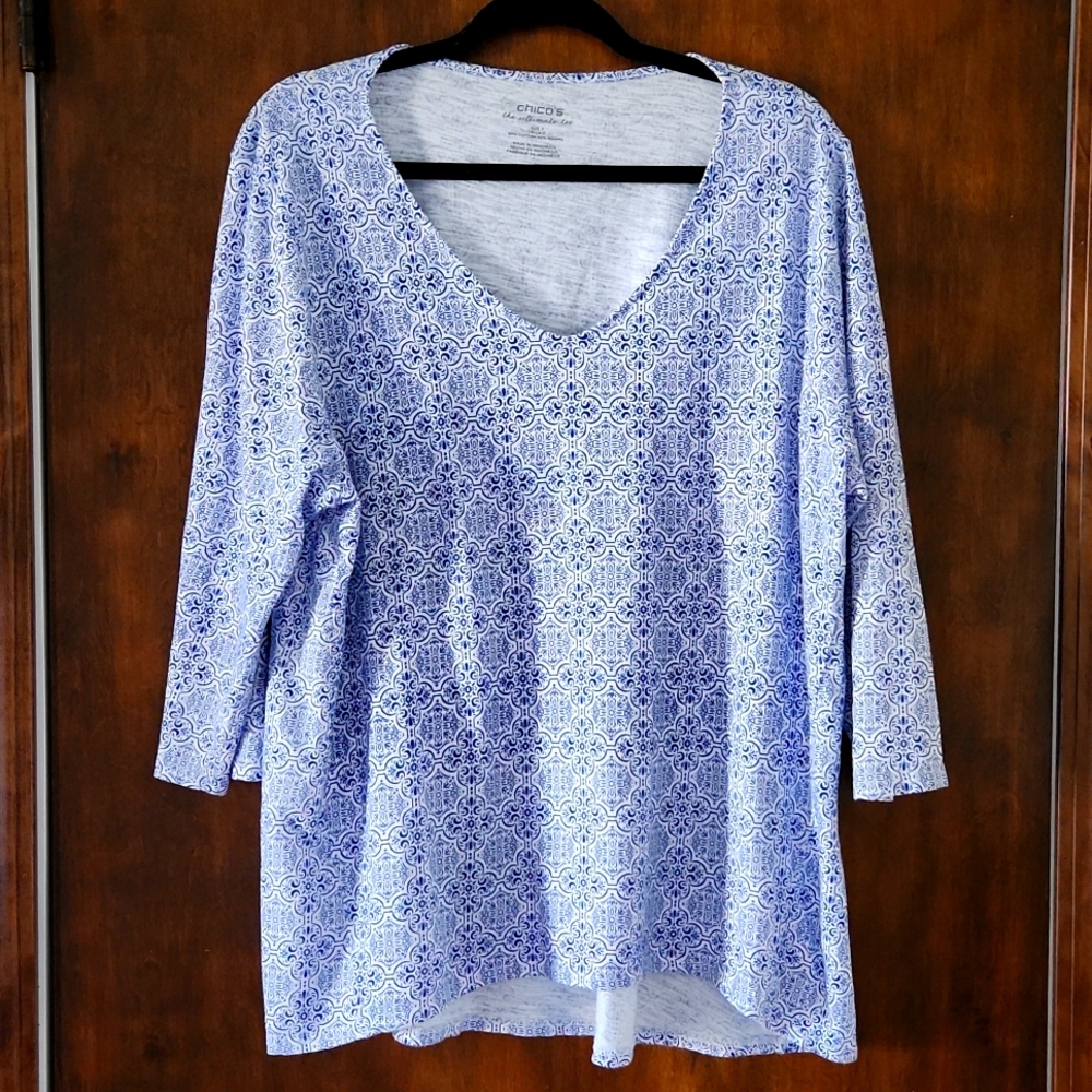 Chicos | The Ultimate Tee | 3/4 Sleeeves | Sz 3 (XL)